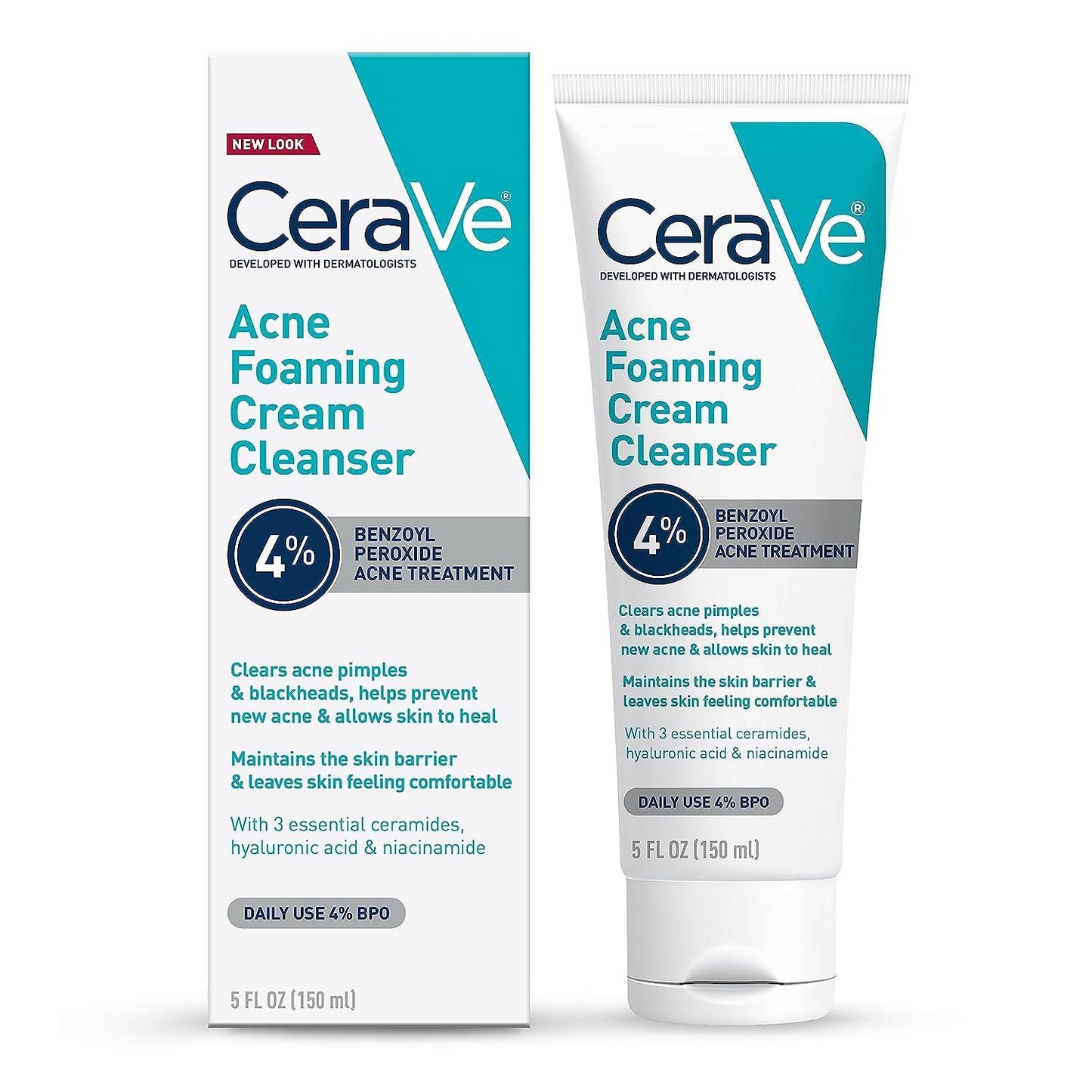 CERAVE ACNE FOAMING CREAM CLEANSER Benzoyl peroxide 4% 150 ML