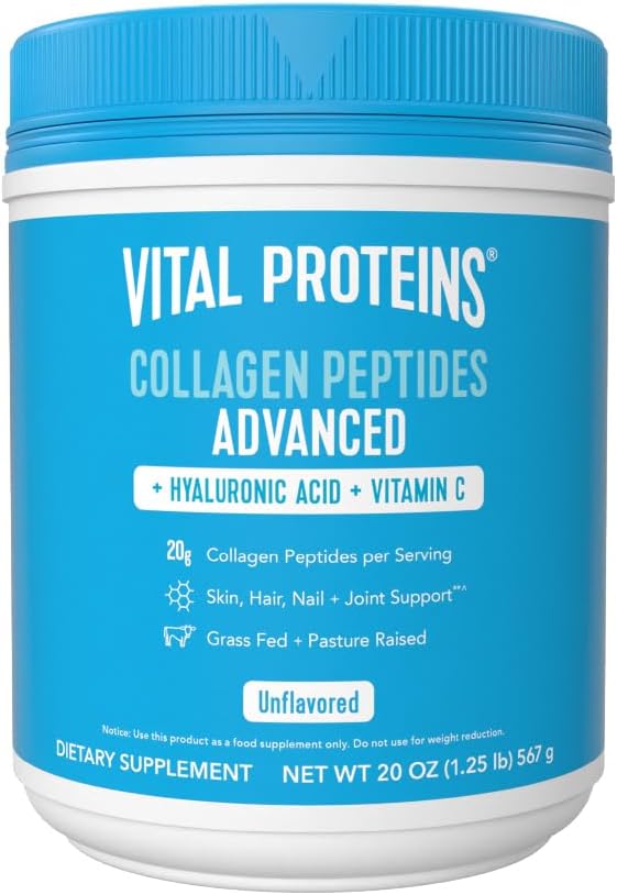 VITAL PROTEINS COLLAGEN PEPTIDES ADVANCED WITH HYALURONIC ACID+ VITAMIN C 567G UNFLAVORED