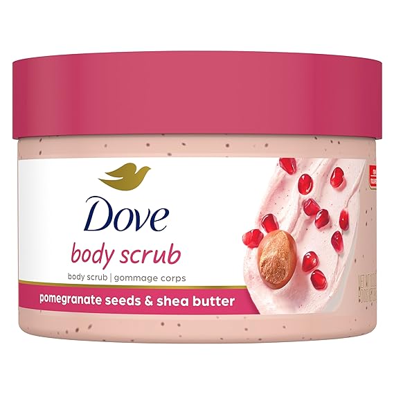 DOVE - Exfoliating body scrub pomegranate and shea butter scent.