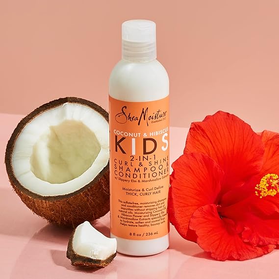 SHEA MOISTURE Coconut & Hibiscus KIDS 2 in 1 curl & shine shampoo & Conditioner