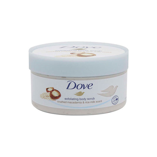 DOVE - Exfoliating body scrub Crushed Macadamia & rice milk scent